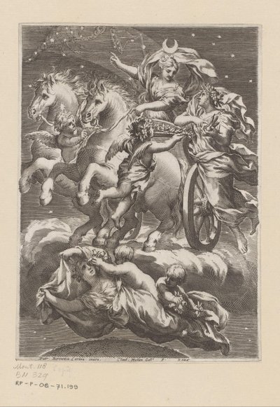 Personnification de la Lune sur son char - Claude Mellan