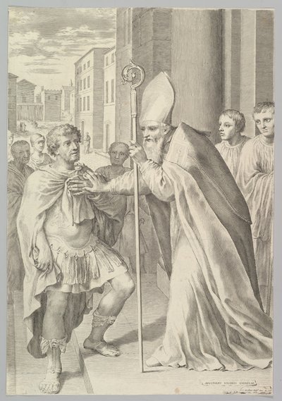 Saint Ambroise, archevêque de Milan, repoussant l