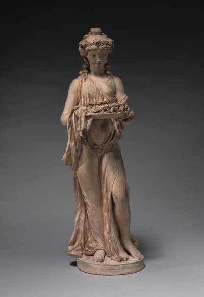 Jeune fille portant une guirlande de roses sur un plateau, début des années 1770 - Claude Michel Clodion