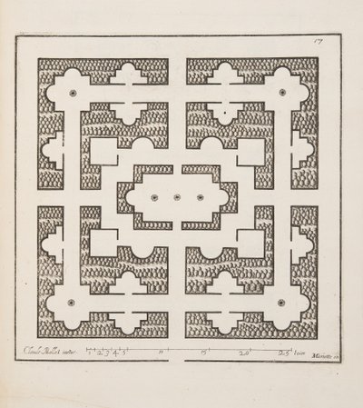 Design pour Parterre, du Théâtre des Plans et Jardinages, pub.1652 (gravure) - Claude Mollet