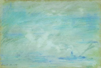 Bateau sur la Tamise, effet de brume - Claude Monet