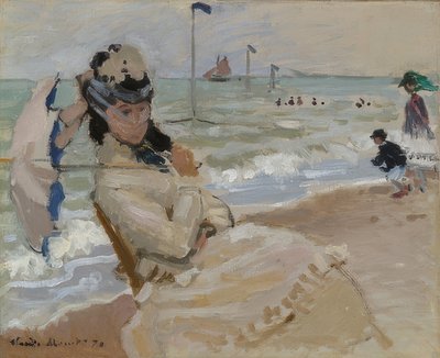 Camille sur la plage de Trouville. 1870 - Claude Monet