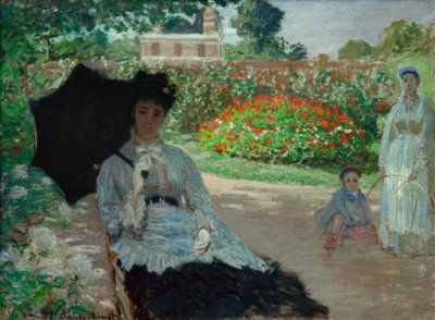 Camille au jardin, avec Jean et sa bonne - Claude Monet