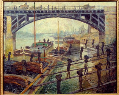 Débardeurs déchargeant du charbon - Claude Monet