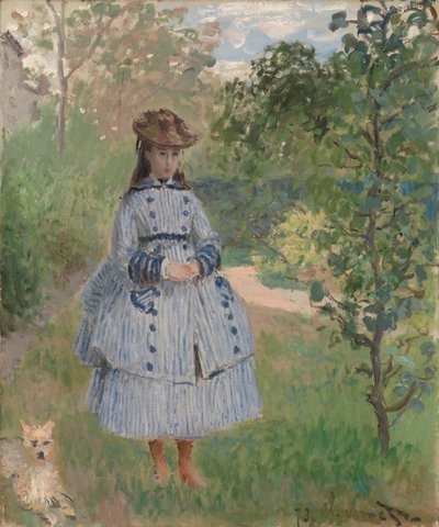 Fille avec chien - Claude Monet