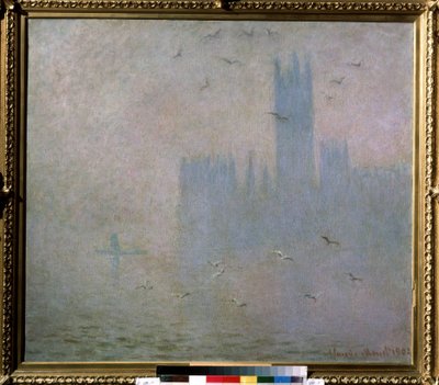 Les mouettes, la Tamise, le Parlement de Londres - Claude Monet