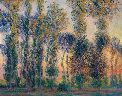 Les peupliers à Giverny, lever du soleil - Claude Monet