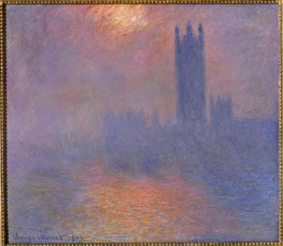 Londres, Le Parlement, Trouée de Soleil dans le Brouillard - Claude Monet