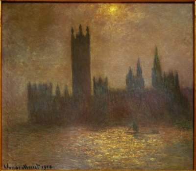 Londres, le Parlement, Effet de Soleil dans le Brouillard - Claude Monet