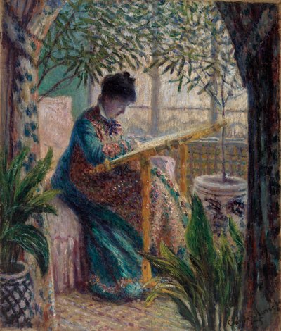 Madame Monet brodant - Claude Monet