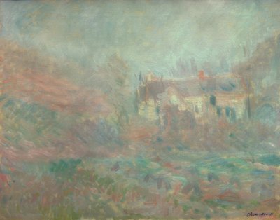 Maisons à Falaise, brouillard - Claude Monet