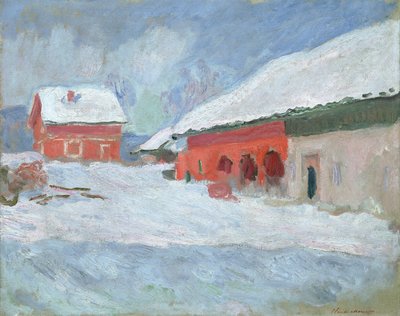 Norvège, maisons rouges à Bjornegaard, 1895 - Claude Monet
