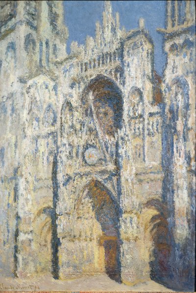 Cathédrale de Rouen, le portail et la tour Saint-Romain, effet de plein soleil, harmonie bleue et or - Claude Monet