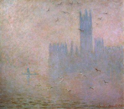 Mouettes. La Tamise à Londres. Les Chambres du Parlement - Claude Monet