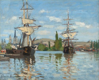 Navires sur la Seine à Rouen - Claude Monet