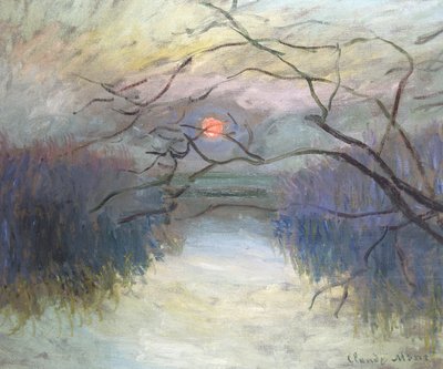 Coucher de soleil sur la Seine à Vétheuil - Claude Monet