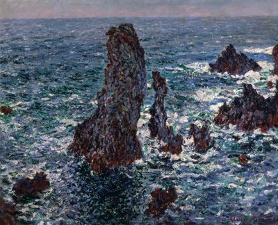 Les Rochers de Belle-Île Pyramides de Port-Coton, Mer sauvage, 1886 - Claude Monet