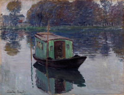 Le Bateau Atelier - Claude Monet