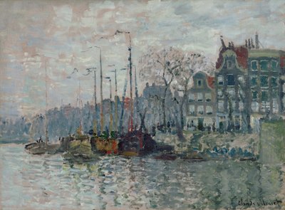 Vue du Prins Hendrikkade et du Kromme Waal à Amsterdam, 1874 - Claude Monet
