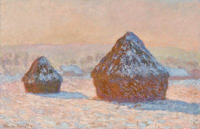 Meules, Effet de Neige, Le Matin (Wheatstacks, Snow Effect, Morning) - Claude Monet