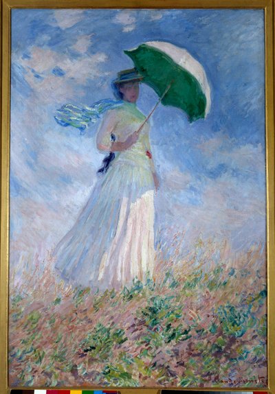 Femme avec une ombrelle tournée vers la droite - Claude Monet