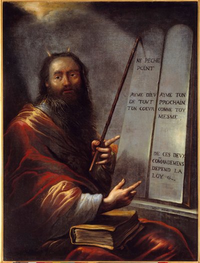 Moïse et les Tables de la Loi. Peinture par Claude Vignon (1593-1670) 17ème siècle Rouen, Musée des Beaux-Arts - Claude Vignon