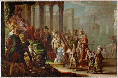 Salomon et la reine de Saba, dit aussi Esther devant Ahasverus … - Claude Vignon