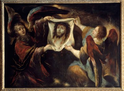 Deux anges présentant la Sainte Face - Claude Vignon