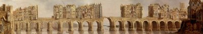 (détail) Ancien pont de Londres sur une peinture à l