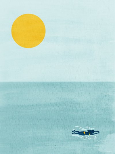 Nageur sous le soleil de l