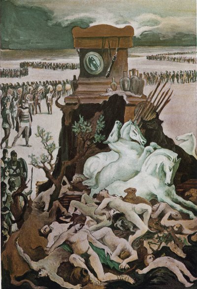 Les funérailles de Patrocle. Illustration de Clément Gontier pour 