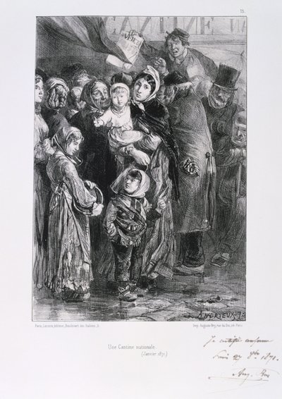Guerre franco-prussienne 1870-1871. Siège de Paris 19 sept 1870-28 janv 1871. Une soupe populaire nationale à Paris, janvier 1871. D