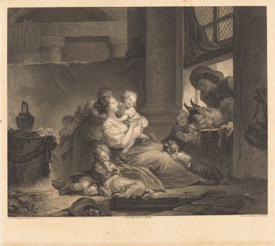 La famille du fermier - Clément Pierre Marillier and Antoine Louis Romanet after Jean Honoré Fragonard