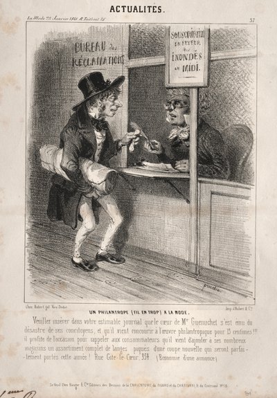 Actualités : Un philanthrope à la mode, 1841 - Clémente Pruche