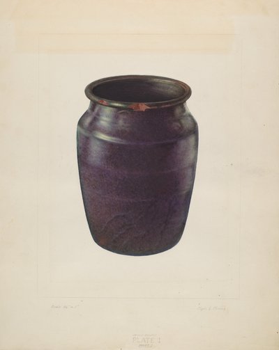Churn en terre cuite - Clyde L. Cheney