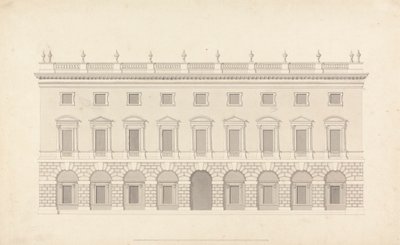 Maison de ville non identifiée : élévation de la façade - Colen Campbell