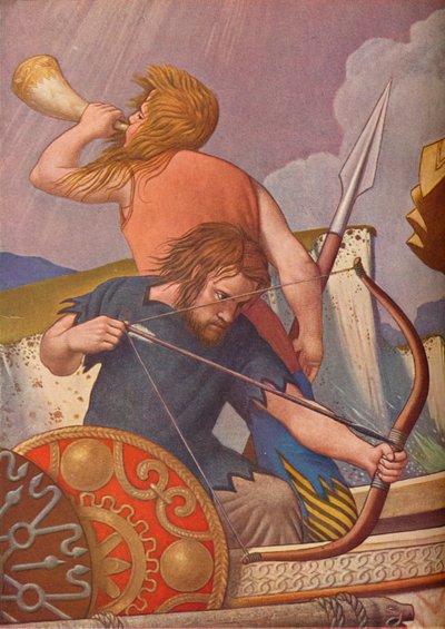 Les longs navires du roi Alfred battent les Danois 877, 1925-1927 - Colin Unwin Gill