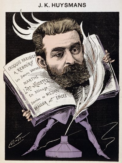 Caricature de Joris Karl (Joris-Karl) Huysmans (1848-1907) - dans « Les Hommes d