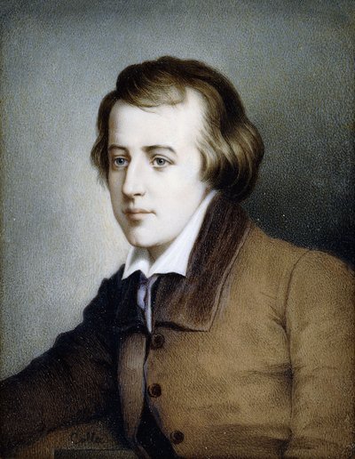 Portrait en buste de Heinrich Heine, de profil gauche, 1820 - Colla