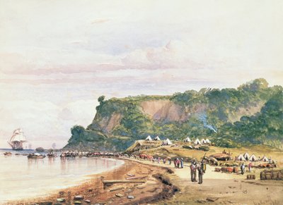 Débarquement des troupes britanniques et françaises à Varua sur la mer Noire depuis le H.M.S. Bellerophon, 17 juillet 1854 pendant la guerre de Crimée - Colonel Ben Hallewell