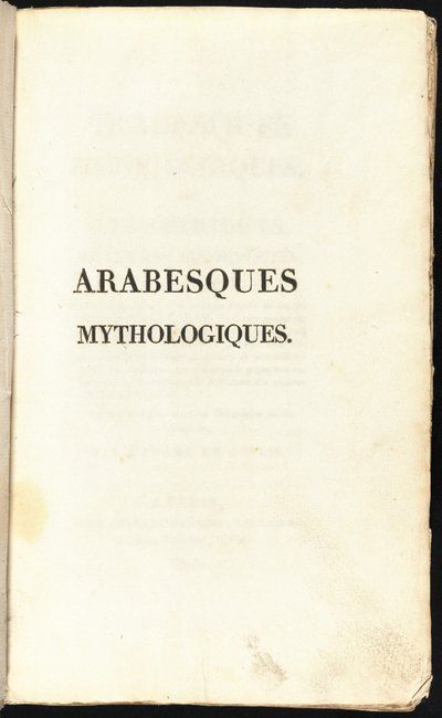 Arabesques Mythologiques - Comtesse Stéphanie Félicité de Genlis