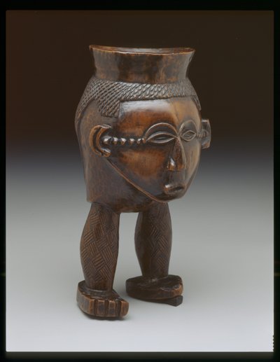 Tasse en forme de tête sur deux jambes, peuple Lele - Congolese Congolese