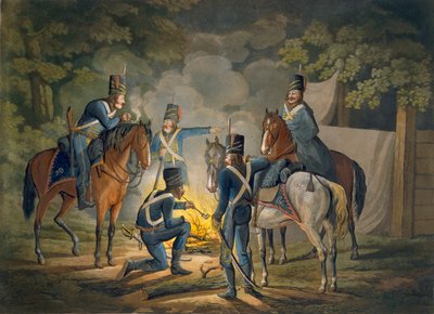 Hussards prussiens en patrouille de nuit, c.1799-1802 - Conrad Gessner