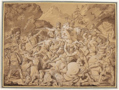 Scène de bataille antique - Conrad Martin Metz