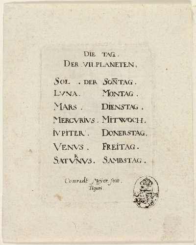 Page de titre de Der VII Planeten - Conrad Meyer