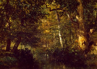 Ruisseau dans la forêt, par Constant Troyon (1810-1865) - Constant Emile Troyon