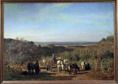 Récolte sur les rives de la Seine à Suresnes - Constant Emile Troyon