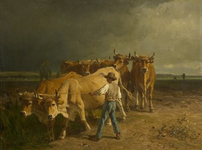 Labourage des bœufs, 1860 - Constant Emile Troyon
