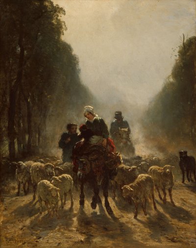 La route du marché, 1858-59 - Constant Emile Troyon