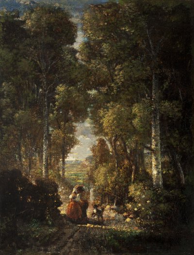Chemin du village - Constant Emile Troyon